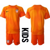 Fotbalové Dres Spojené státy Brankářské Dětské Domácí MS 2022 Krátký Rukáv (+ trenýrky)